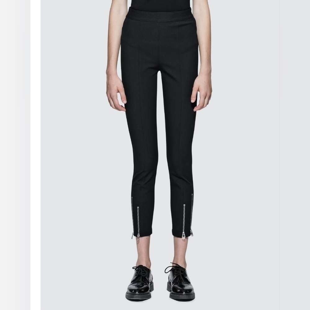 Alexander Wang Super Stretch Cotton Pant With Ankle Zippers size 10